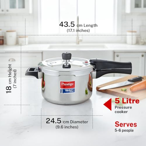 Image 4 of Prestige 5 Litre Triply Svachh Outerlid Pressure Cooker