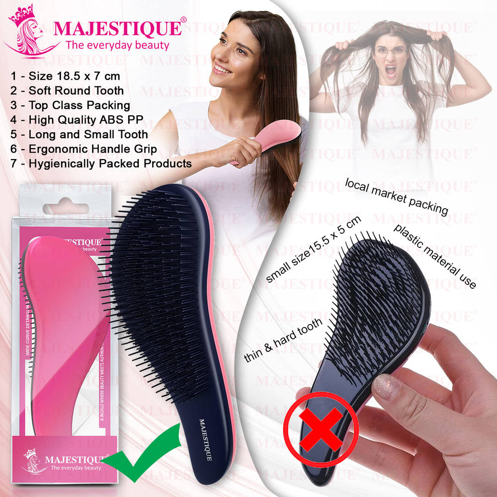 Image 8 of Majestique Wide Curve Detangling Hair Brush