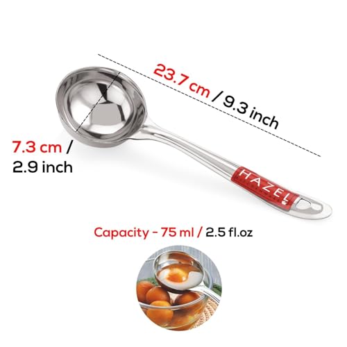 Image 4 of HAZEL Stainless Steel Ladle for Kitchen 7.3 cm Dia