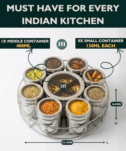 Image 3 of MARU 12IN1 Steel Masala Box/Dani with Wirestand