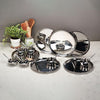 Image 1 of Default Title for the product Sumeet Solid Stainless Steel Heavy Gauge Mirror Finish Dinner Set of 18 Pcs (6 Plate, 6 Bowl/Wati, 6 Spoon), Silver
