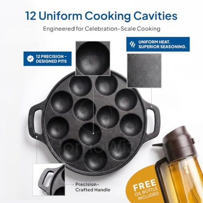 Image 4 of HomeWiz Cast Iron Appe Pan
