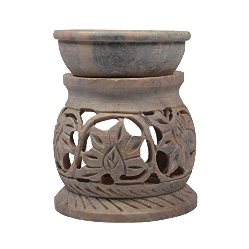 Image 1 of Default Title for the product Pure Source India Stoneware Aroma Home Fragrance Diffuser (3 x 3 x 3.5 inch, Brown)