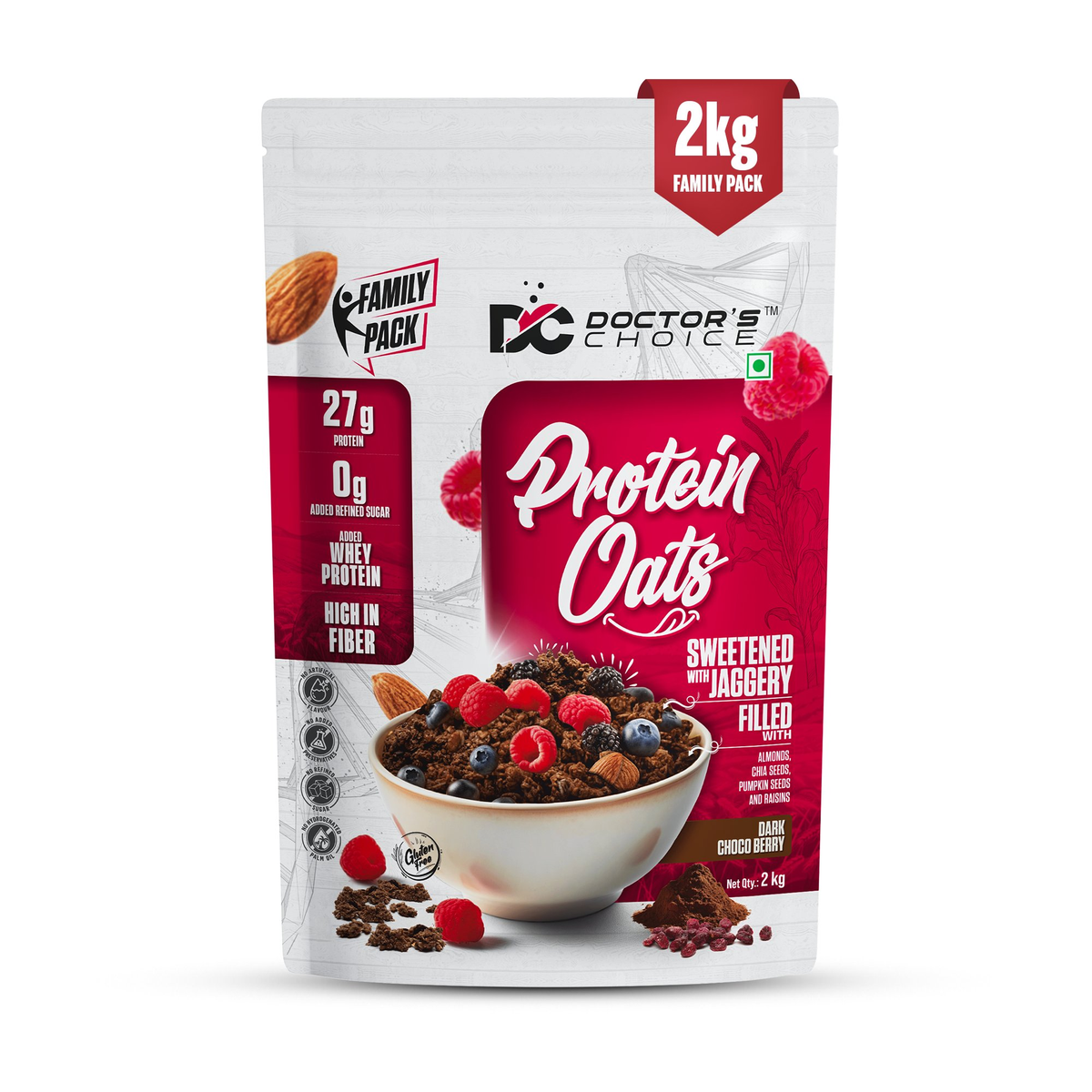 Image 1 of Doctor's Choice Protein Oats Dark Choco Berry 2Kg