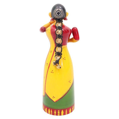 Image 4 of Handcrafted Etikoppaka Parrot Lady Showpiece Toy | 6 in