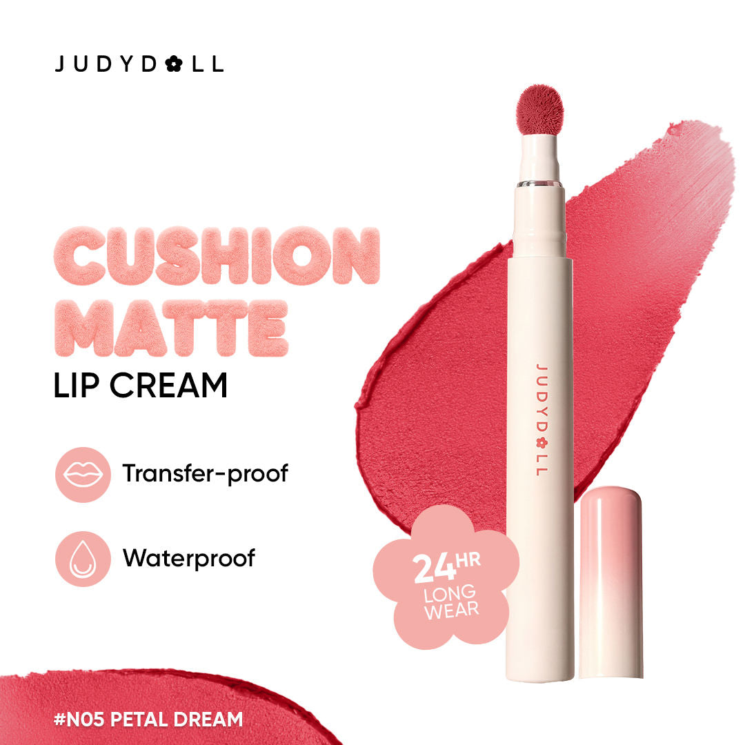 Image 3 of 2.6 ml / N05 Petal Dream / Pack of 1 for the product JUDYDOLL Cushion Matte Lock Lip Cream