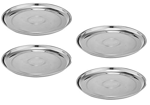 Image 1 of Default Title for the product neelam Stainless Steel Bungdi Design Buffet Plate 30 cm Set of 12