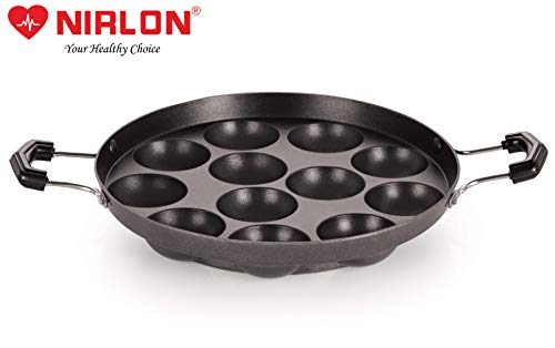 Image 4 of NIRLON Non-Stick 12 Cavity Appam Paniyarakkal with Stainless Steel Lid