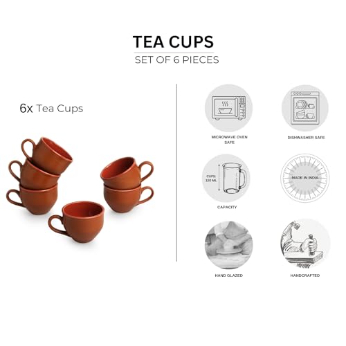 Image 6 of ExclusiveLane Terra Tones Ceramic Tea Cups Set of 6 (120 ML)