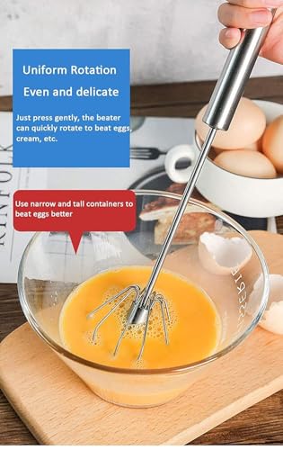 Image 6 of Hand Blanders 1 Pc's Stainless Steel Manual Power Free Hand Blender,Beating & Stirring