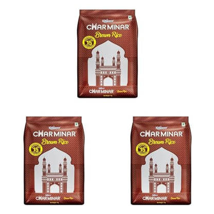 Image 2 of 1 kg / Pack of 3 for the product Kohinoor Charminar Brown Rice