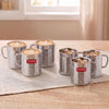 Image 1 of Default Title for the product HAZEL Stainless Steel Double Wall Coffee Mug Set of 6, 300 ml