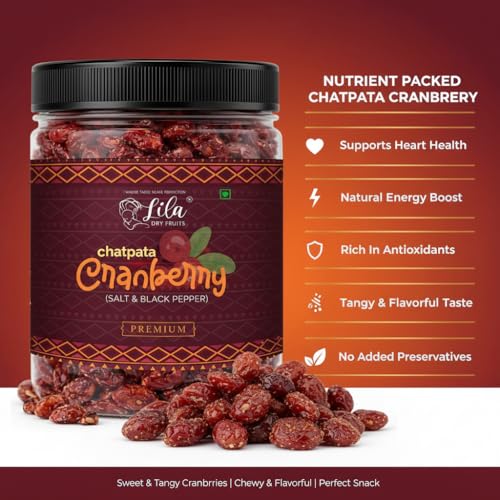 Image 3 of Lila Dry Fruits Flavoured Cranberries with Black Pepper & Pink Salt - 100 gm