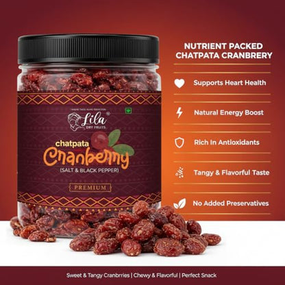 Image 3 of Lila Dry Fruits Flavoured Cranberries with Black Pepper & Pink Salt - 100 gm