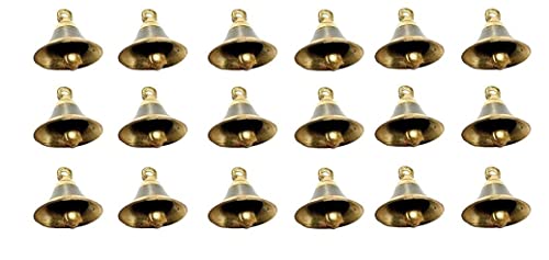 Image 12 of 2.5 Inch / Pack of 18 for the product Uapan Brass Pooja Room Bells with J Hook