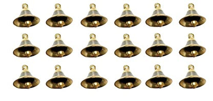 Image 12 of 2.5 Inch / Pack of 18 for the product Uapan Brass Pooja Room Bells with J Hook