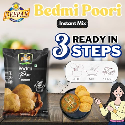 Image 5 of Deepak Bedmi Poori Ready-To-Cook Mix | Crispy Traditional Indian Snack | Made With Wheat & Urad Dal | Authentic Spiced Flavor