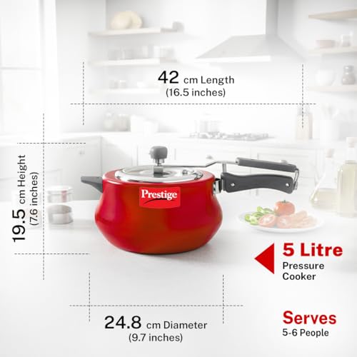 Image 4 of Prestige Svachh Nakshatra Duo Red Handi Aluminium 5 Litre