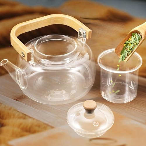 Image 3 of Jinelza Borosilicate Glass Teapot 900ml