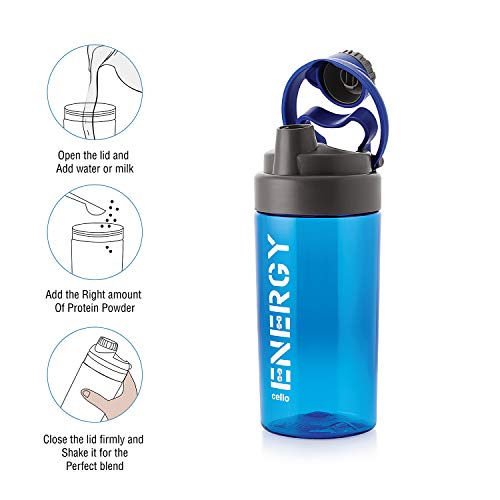 Image 4 of CELLO Energy Plastic Protein Shake Bottle 700ml Set of 2