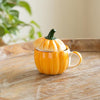 Image 1 of Default Title for the product ExclusiveLane Capsicum Bloom Ceramic Coffee Mug with Lid 290 ml