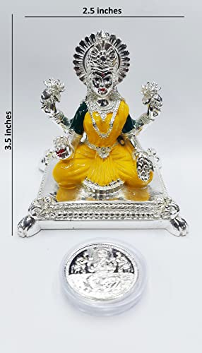 Image 3 of Gold Art India Pata Laxmi Silver Plated Terracotta Idol (3.5" Inch)