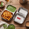 Image 1 of Default Title for the product HAZEL Stainless Steel Divided Plate 2 Compartment Set of 2