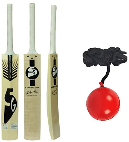 Image 1 of Default Title for the product SG Scorer Classic Kashmir Willow Cricket Bat (Size: Short Handle,Leather Ball)