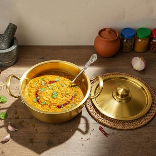 Image 7 of Spillbox Stainless Steel Gold Coated Serving Bowl with Lid (Small)