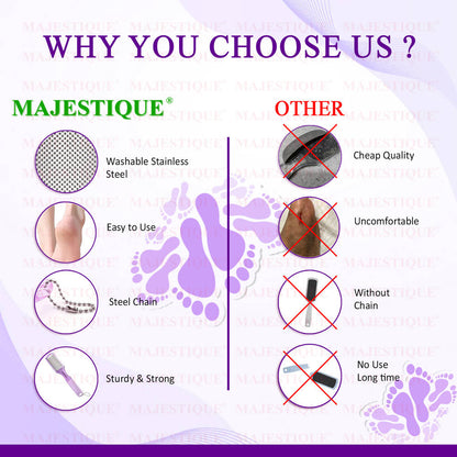 Image 5 of Majestique Foot Scraper for Callus & Heel Removal - Dry & Wet Pedicure Tool - Color May Vary