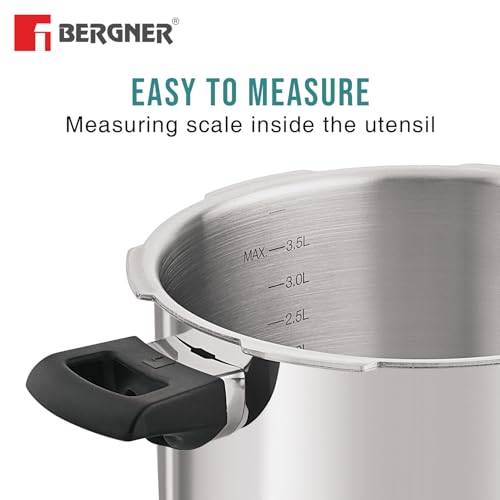 Image 7 of BERGNER Bergner Trimax Triply Stainless Steel Outer Lid Pressure Cooker Multi Combo - 5 L Cooker 3 L Pressure Pan, 2 L Cooker with Glass Lid