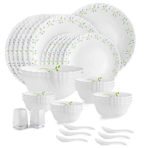 Image 7 of 35 Pieces - OP for the product CELLO Tropical Lagoon Dazzle Series Opalware Dinner Set
