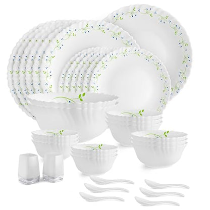 Image 7 of 35 Pieces - OP for the product CELLO Tropical Lagoon Dazzle Series Opalware Dinner Set