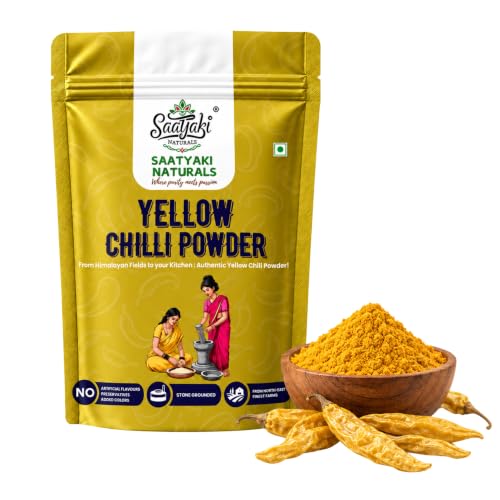 Image 2 of 250 g (Pack of 1) for the product SAATYAKI NATURALS Organic Himalayan Yellow Chilli Powder