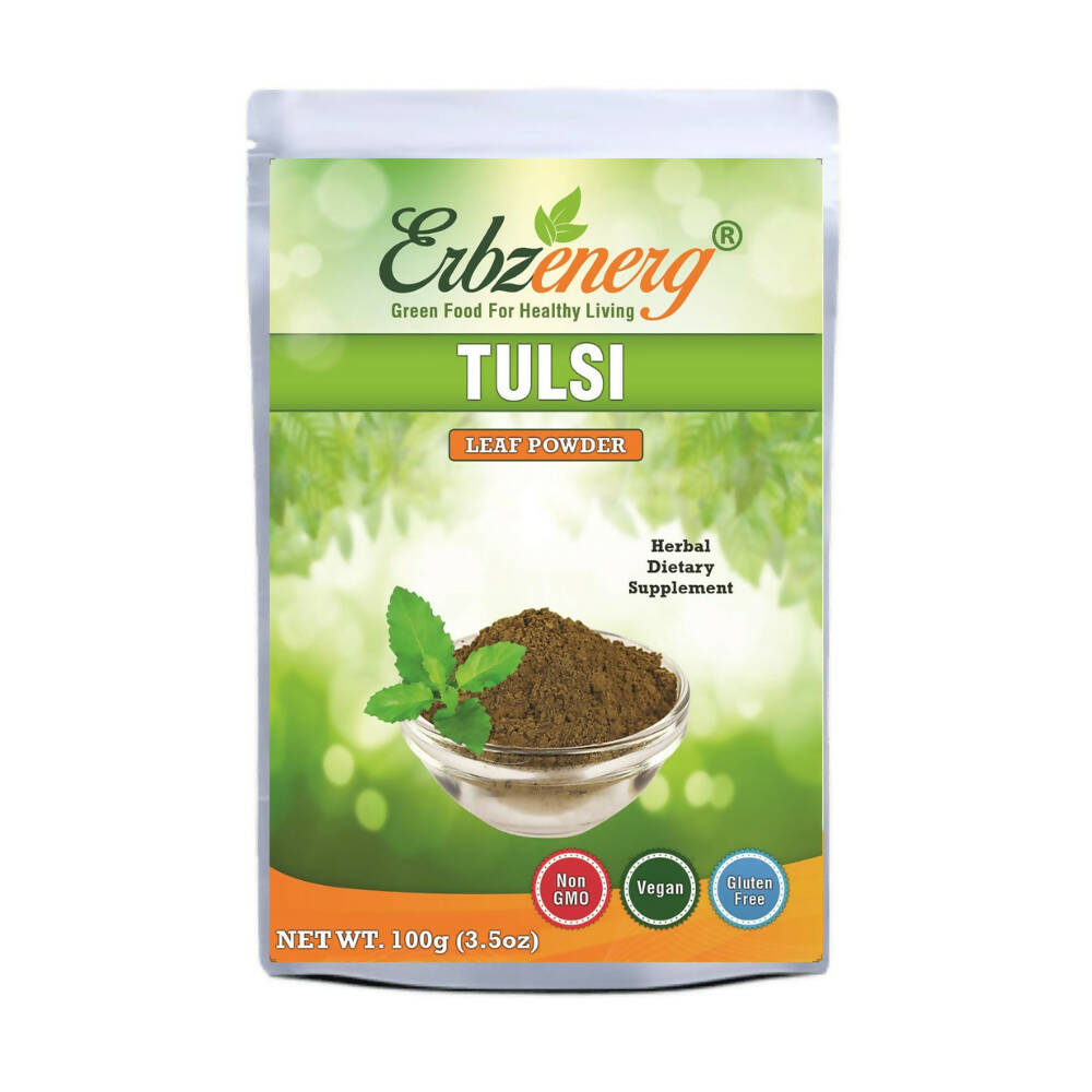 Image 1 of 100 gm for the product Erbzenerg Organic Tulsi Leaf Powder