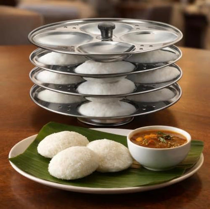 Image 2 of Stainless Steel 4 Plate Idli Stand Maker, Makes 16 Idlis