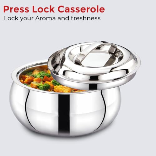 Image 5 of AVIAS Onyx Press Type Insulated Stainless Steel Casserole, 1500ml