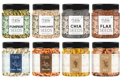 Image 1 of Pack of 1 for the product Lila Dry Fruits Superseeds and DryFruits Combo - 800 gm (100 Gms x 8)