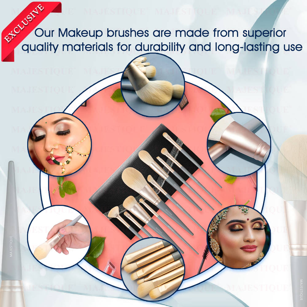 Image 6 of Majestique Premium Face Makeup Brush Set In Leatherite Kit