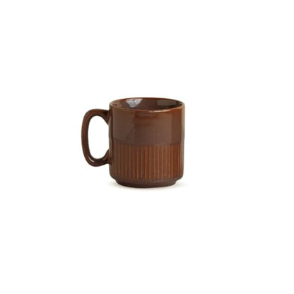 Image 3 of ExclusiveLane Mocha Brewline Ceramic Tea Cups Set of 6 (220 ml)