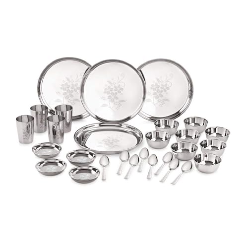 Image 1 of Default Title for the product neelam Stainless Steel Dinner Set, 24 Gauge, 28 Pcs