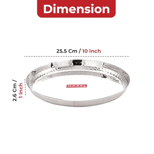 Image 3 of HAZEL Stainless Steel Lunch Plate 25.5cm Pack of 2