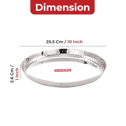 Image 3 of HAZEL Stainless Steel Lunch Plate 25.5cm Set of 6