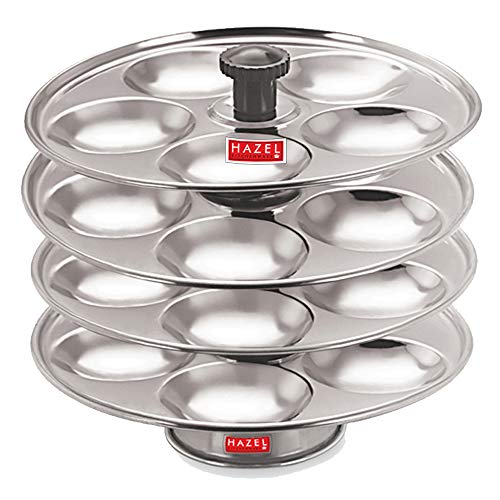 Image 6 of HAZEL Stainless Steel Medium Idli Plate with Stand, 4-Rack Plates, 20 Idlis