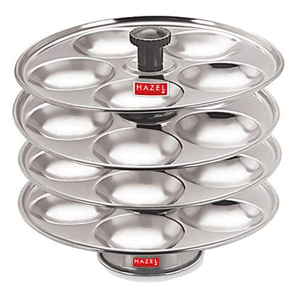 Image 6 of HAZEL Stainless Steel Medium Idli Plate with Stand, 4-Rack Plates, 20 Idlis