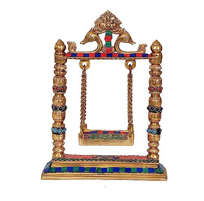 Image 1 of Default Title for the product AONA Brass Swing Jhula for Ladoo Gopal Idol Krishna Statue