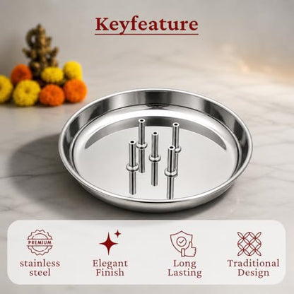 Image 3 of Spillbox Brass Stainless Steel Incense Stick Holder Stand Bowl
