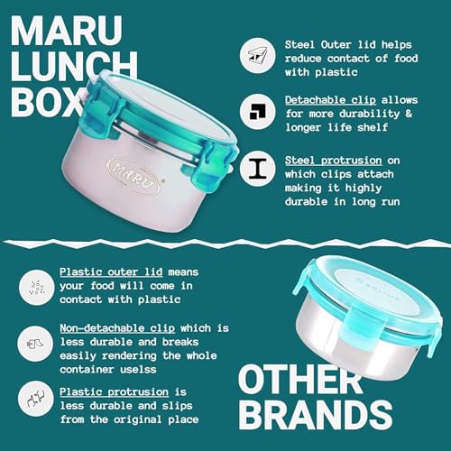 Image 5 of MARU Stainless Steel Lunch Box Set of 3 (250ml*2 + 350ml)