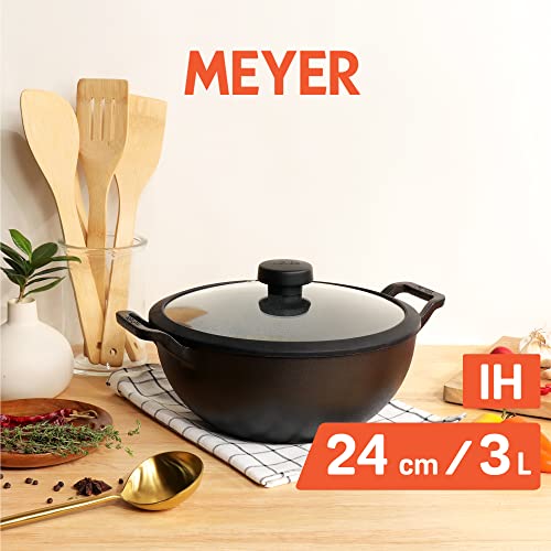 Image 4 of Meyer Pre Seasoned Cast Iron Kadai 24cm/ 3 Liters
