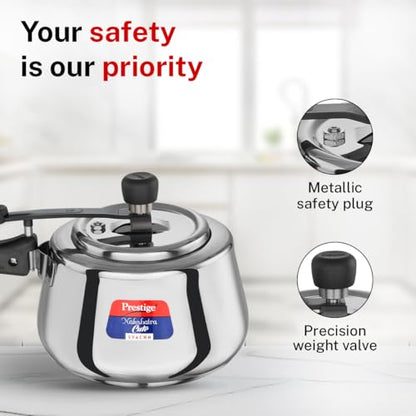 Image 7 of Prestige Stainless Steel Nakshatra Cute Svachh Pressure Cooker 3 Litre